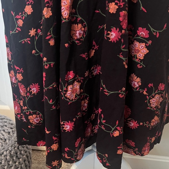 Terra Floral Knit Dress Large Knee-Length Cotton - Picture 6 of 11